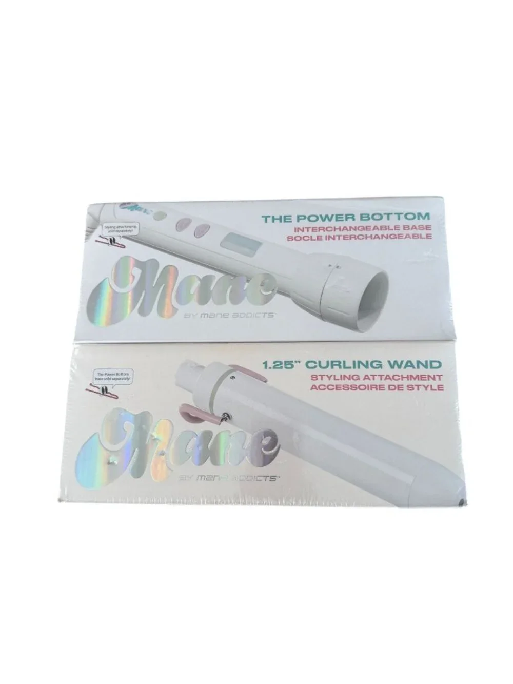 MANE BY JEN ATKIN 1.25” Curling Wand & Power Bottom Base NEW NIB
